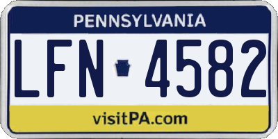 PA license plate LFN4582