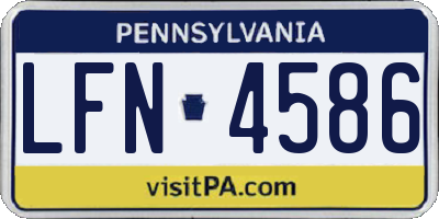 PA license plate LFN4586
