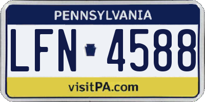 PA license plate LFN4588