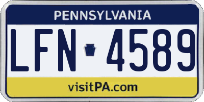 PA license plate LFN4589