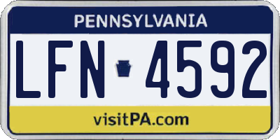 PA license plate LFN4592