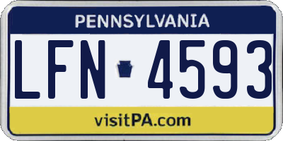PA license plate LFN4593