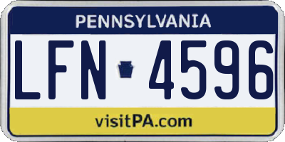 PA license plate LFN4596