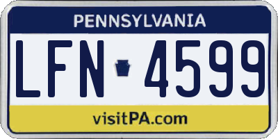 PA license plate LFN4599