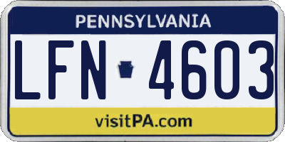 PA license plate LFN4603