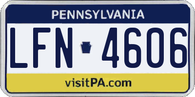 PA license plate LFN4606