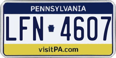 PA license plate LFN4607