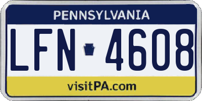 PA license plate LFN4608