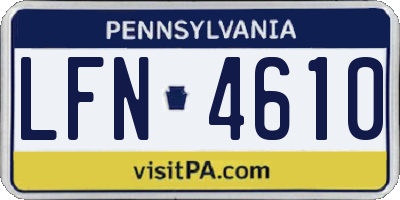 PA license plate LFN4610