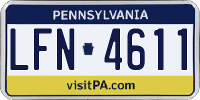 PA license plate LFN4611