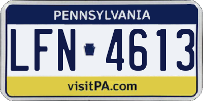 PA license plate LFN4613