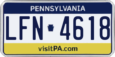 PA license plate LFN4618