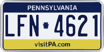 PA license plate LFN4621