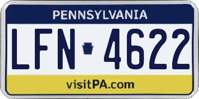 PA license plate LFN4622