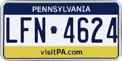 PA license plate LFN4624