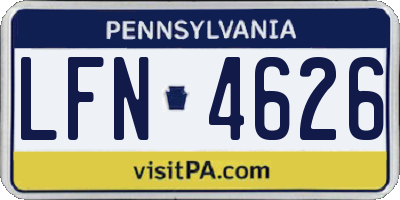 PA license plate LFN4626