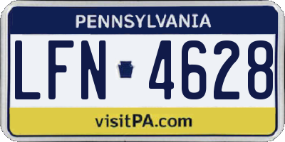 PA license plate LFN4628