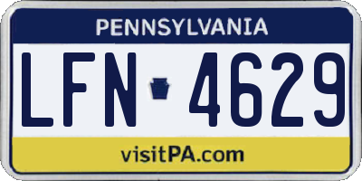 PA license plate LFN4629