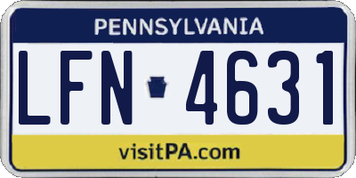 PA license plate LFN4631