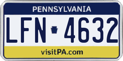 PA license plate LFN4632