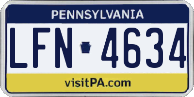 PA license plate LFN4634