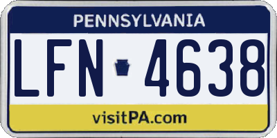 PA license plate LFN4638