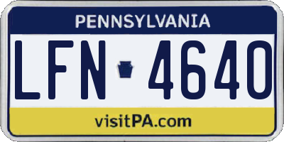 PA license plate LFN4640