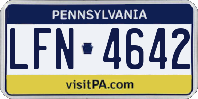 PA license plate LFN4642