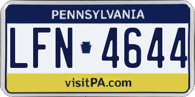 PA license plate LFN4644