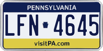 PA license plate LFN4645