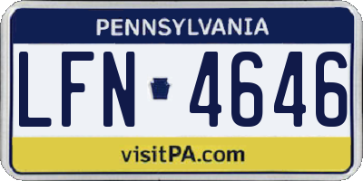 PA license plate LFN4646