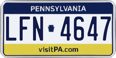 PA license plate LFN4647
