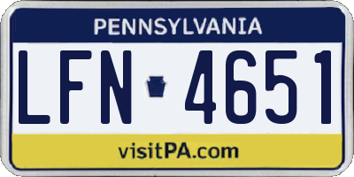 PA license plate LFN4651