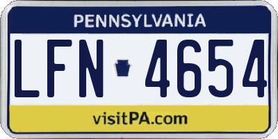 PA license plate LFN4654