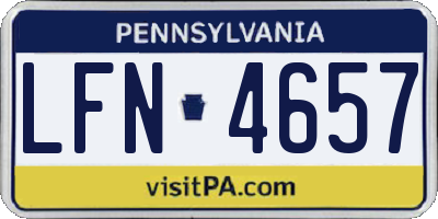 PA license plate LFN4657