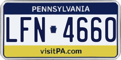PA license plate LFN4660