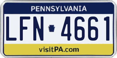 PA license plate LFN4661