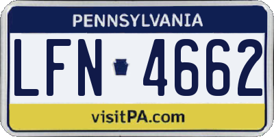 PA license plate LFN4662