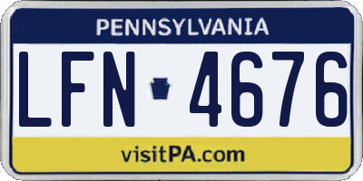 PA license plate LFN4676
