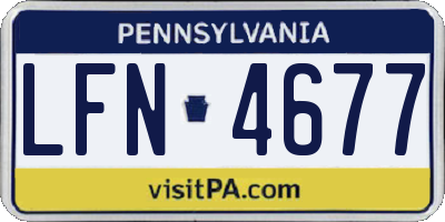 PA license plate LFN4677