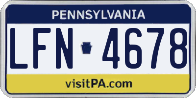 PA license plate LFN4678