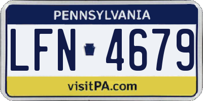 PA license plate LFN4679