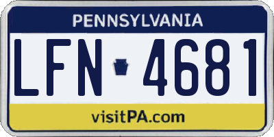 PA license plate LFN4681