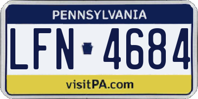PA license plate LFN4684