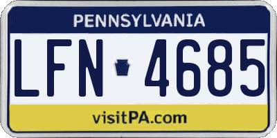 PA license plate LFN4685