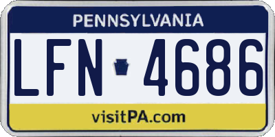 PA license plate LFN4686