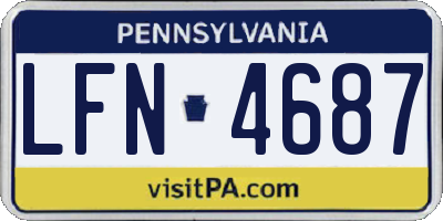 PA license plate LFN4687