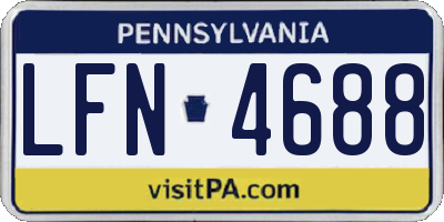 PA license plate LFN4688