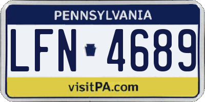 PA license plate LFN4689