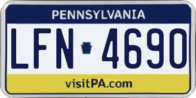 PA license plate LFN4690